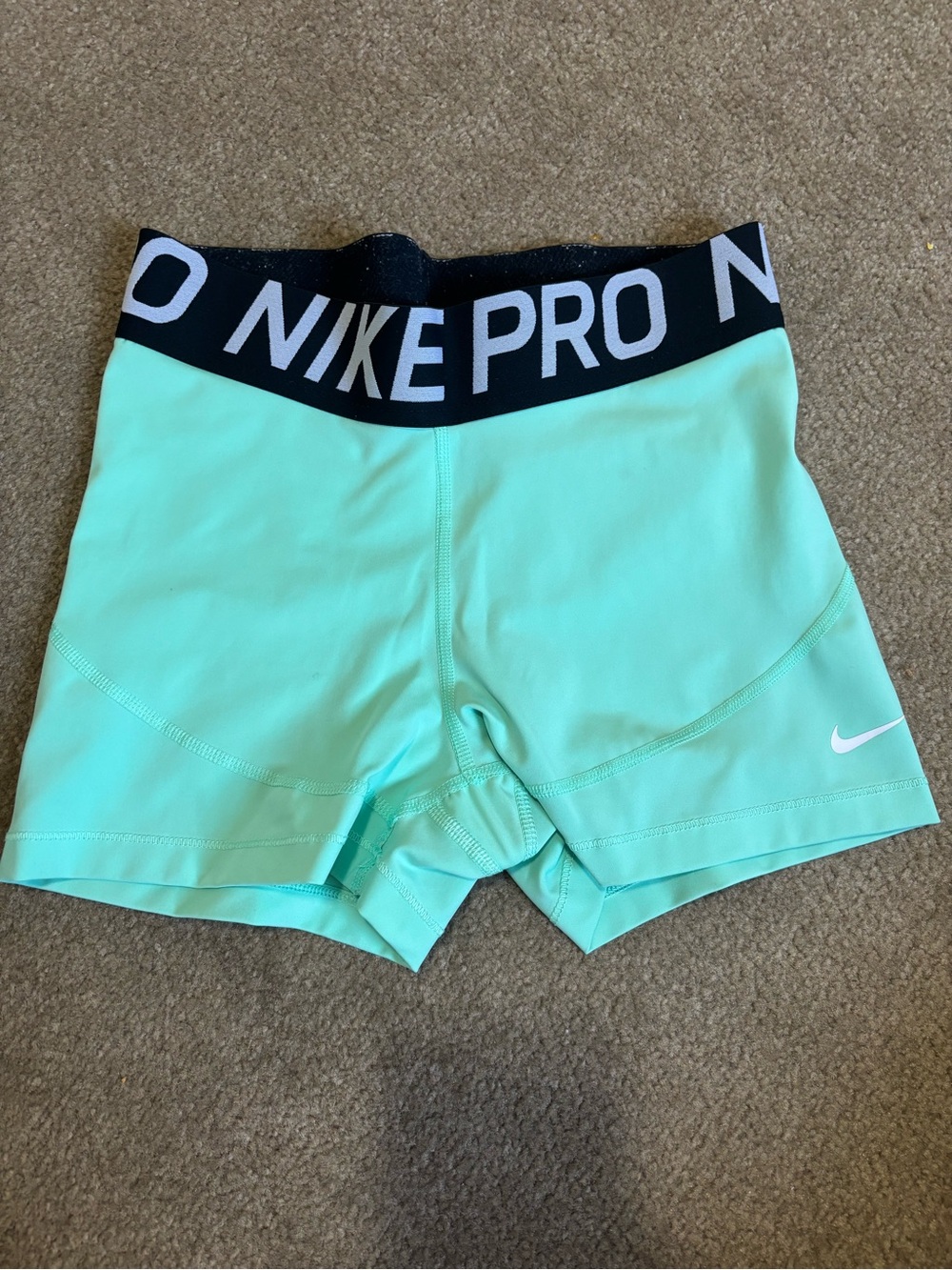 Nike Pro Light Mint Green Athletic Compression Shorts